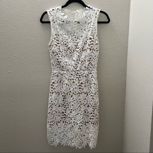 Beating Heart Crochet Lace Dress - White